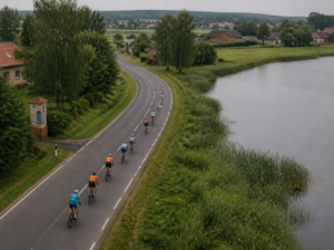 Międzynarodowe zawody triathlonu maj 2026 — ilustracja AI