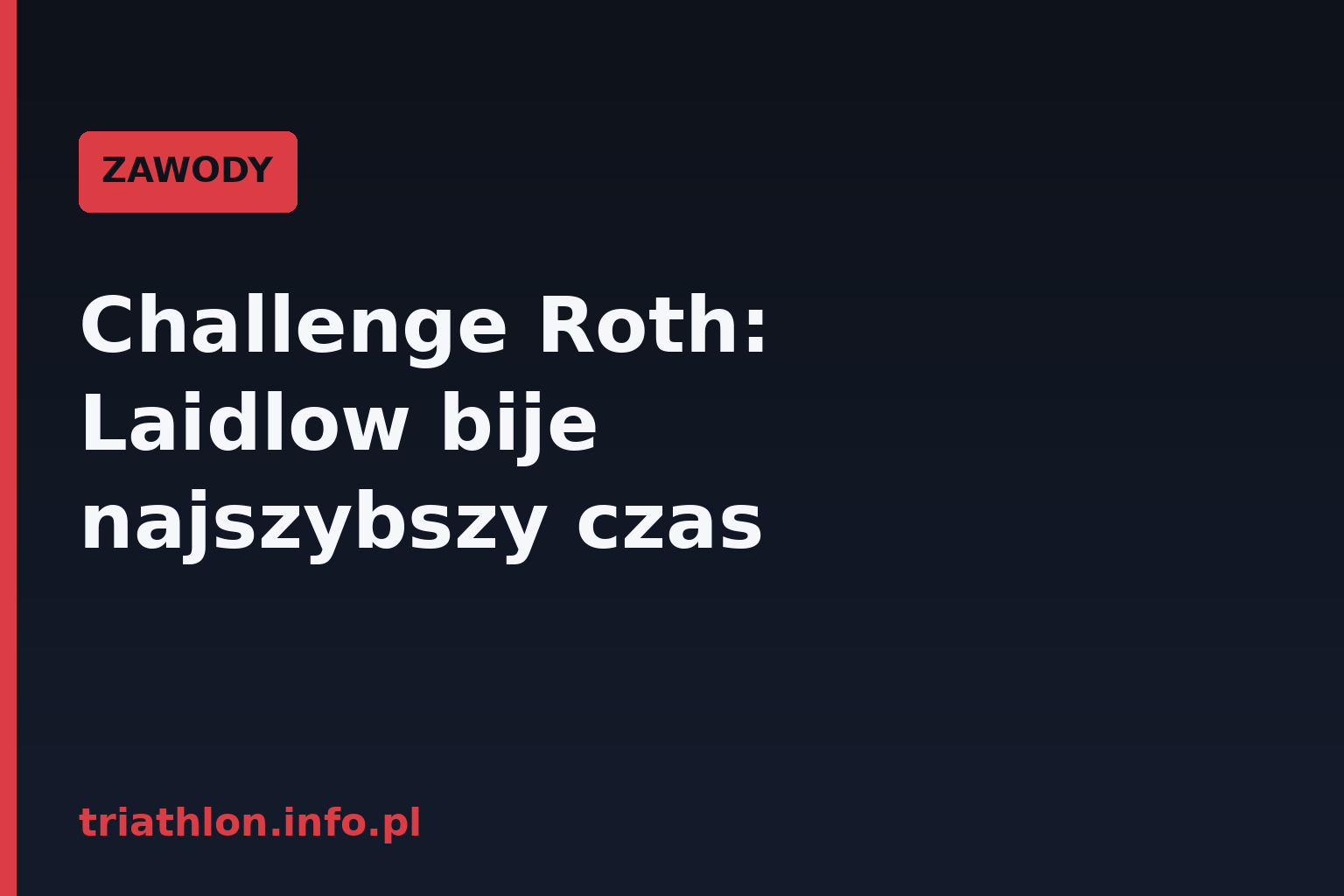 Challenge Roth 2026: Laidlow bije rekord, Siffert szokuje