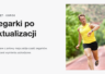 Biegacz w zoltej koszulce z zegarkiem na rece