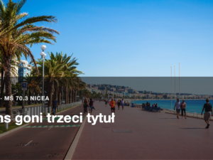 Promenada nad morzem w Nicei, biegacze i palmy