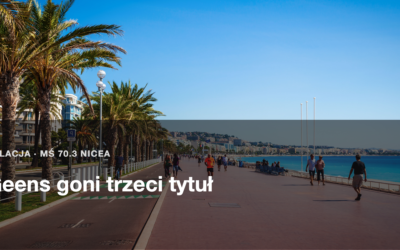 Promenada nad morzem w Nicei, biegacze i palmy