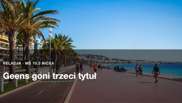 Promenada nad morzem w Nicei, biegacze i palmy