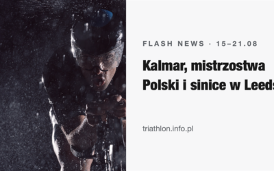 Triathlonista na rowerze czasowym w deszczu