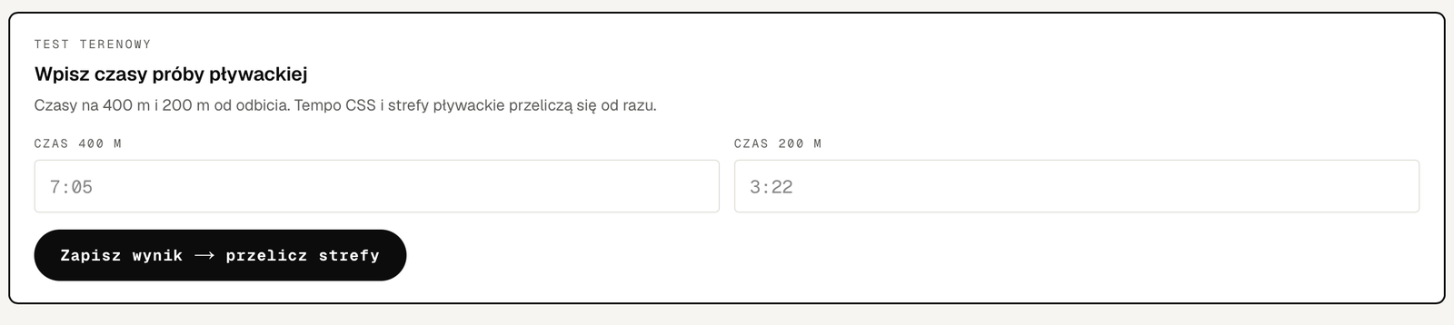 Wyniki testu CSS zapisujesz w profilu w aplikacji Triathlify